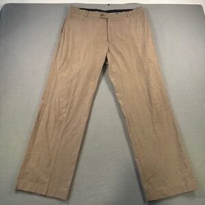 Austin Reed London Mens Tan Brown Dress Pants Flat Front Straight Leg 34W 30L